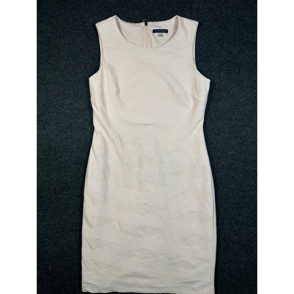 Tommy Hilfiger Pink Textured Bandage Sheath Dress Sleeveless Size 6